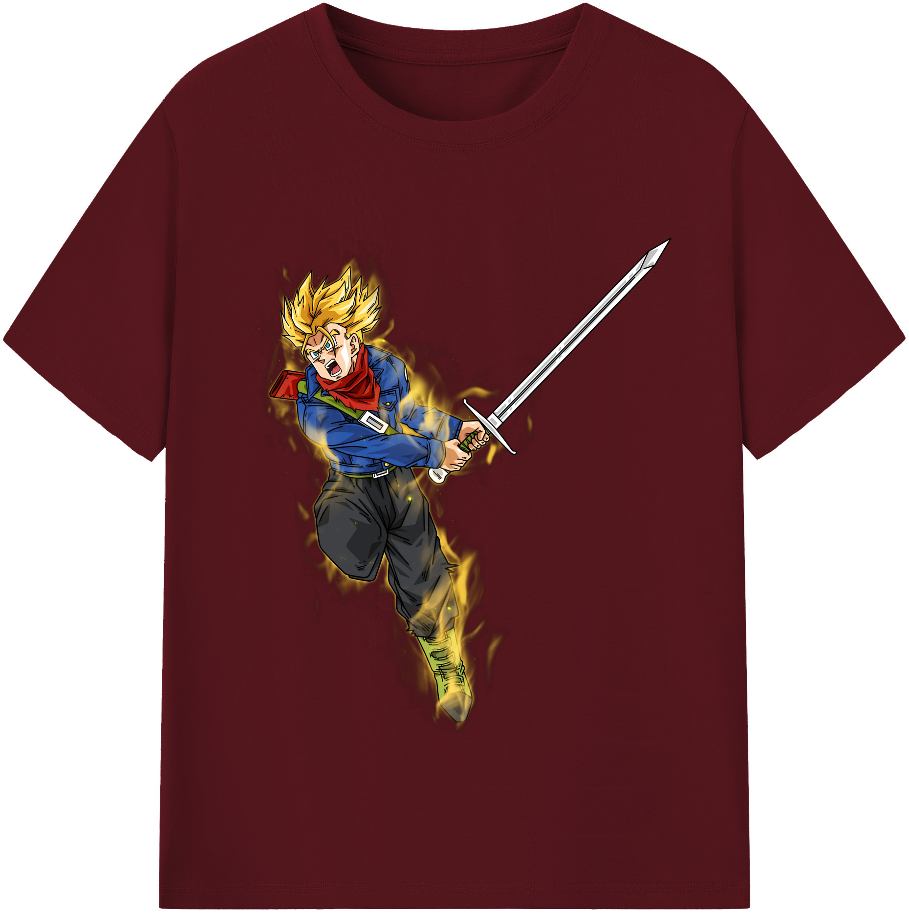 （画像用） ドラゴンボール トランクス（Torankusu）DRAGON BALL Trunks 綿100％半袖Tシャツ（フロントプリント）